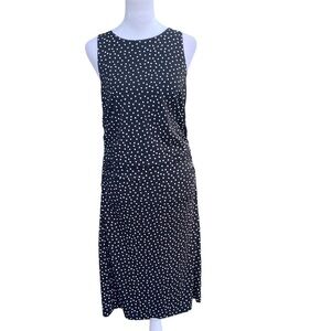 Ann Taylor ladies sleeveless ruched‎ midi dress black and white size 6.